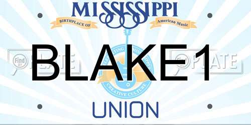 BLAKE1 Mississippi License Plate