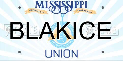 BLAKICE Mississippi License Plate