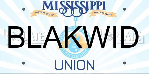 BLAKWID Mississippi License Plate