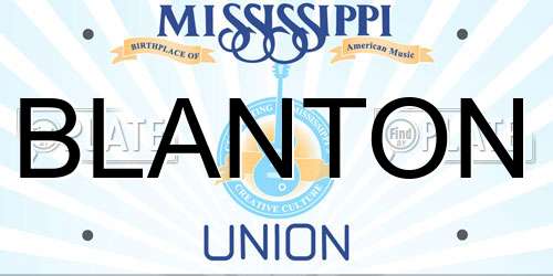 BLANTON Mississippi License Plate