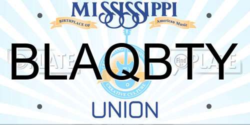 BLAQBTY Mississippi License Plate