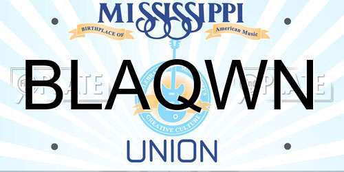 BLAQWN Mississippi License Plate