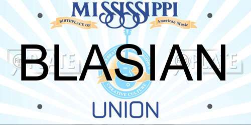 BLASIAN Mississippi License Plate