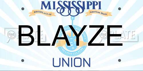 BLAYZE Mississippi License Plate