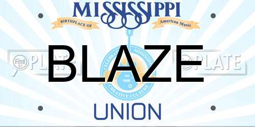 BLAZE Mississippi License Plate