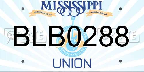 BLB0288 Mississippi License Plate