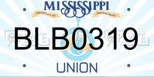 BLB0319 Mississippi License Plate