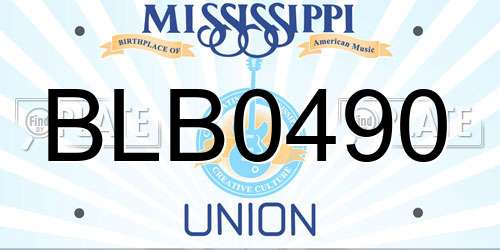 BLB0490 Mississippi License Plate
