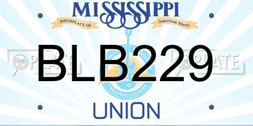 BLB229 Mississippi License Plate