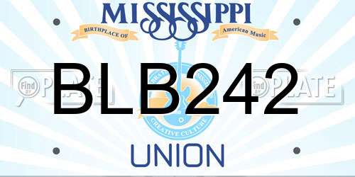 BLB242 Mississippi License Plate