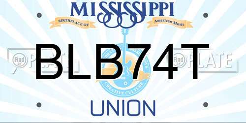 BLB74T Mississippi License Plate