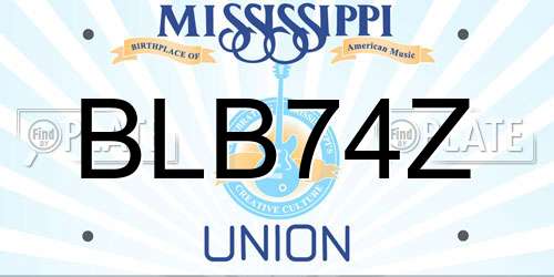 BLB74Z Mississippi License Plate