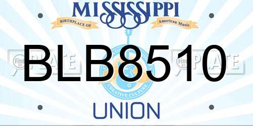 BLB8510 Mississippi License Plate
