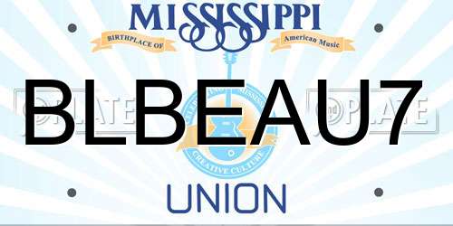 BLBEAU7 Mississippi License Plate