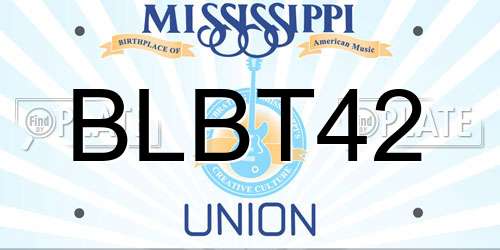 BLBT42 Mississippi License Plate