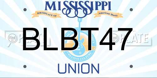 BLBT47 Mississippi License Plate