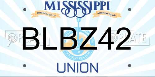BLBZ42 Mississippi License Plate