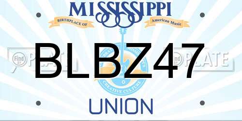 BLBZ47 Mississippi License Plate