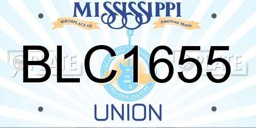 BLC1655 Mississippi License Plate