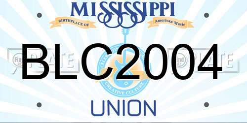 BLC2004 Mississippi License Plate