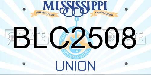 BLC2508 Mississippi License Plate