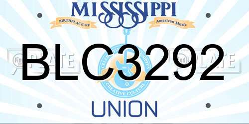 BLC3292 Mississippi License Plate