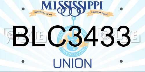 BLC3433 Mississippi License Plate