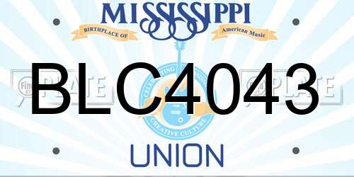 BLC4043 Mississippi License Plate
