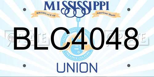 BLC4048 Mississippi License Plate