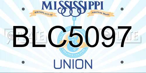 BLC5097 Mississippi License Plate
