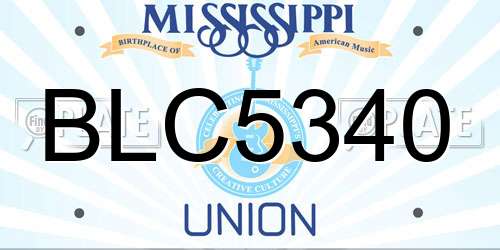 BLC5340 Mississippi License Plate