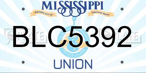 BLC5392 Mississippi License Plate