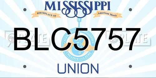 BLC5757 Mississippi License Plate