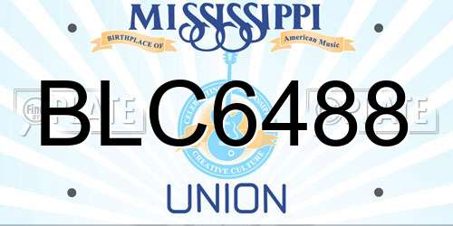 BLC6488 Mississippi License Plate