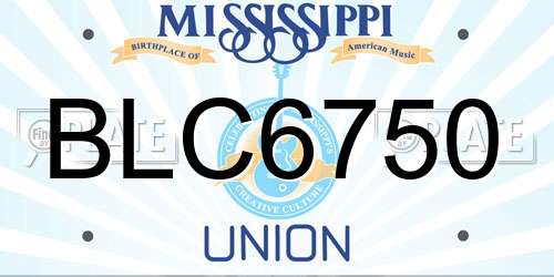 BLC6750 Mississippi License Plate
