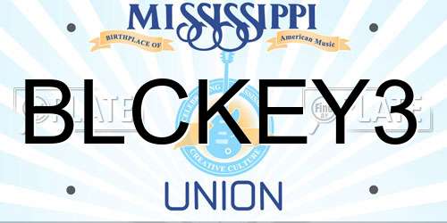 BLCKEY3 Mississippi License Plate