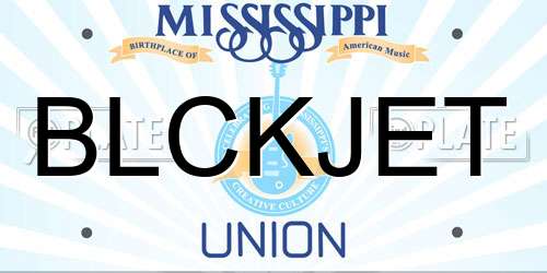 BLCKJET Mississippi License Plate