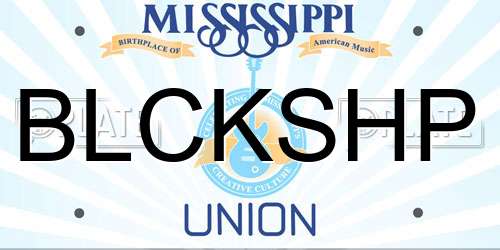 BLCKSHP Mississippi License Plate