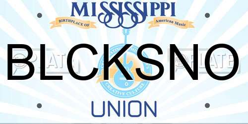 BLCKSNO Mississippi License Plate