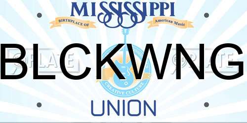 BLCKWNG Mississippi License Plate