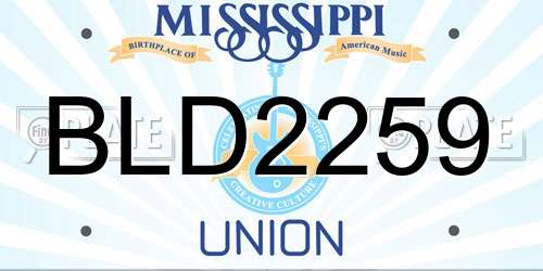 BLD2259 Mississippi License Plate
