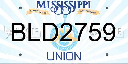BLD2759 Mississippi License Plate