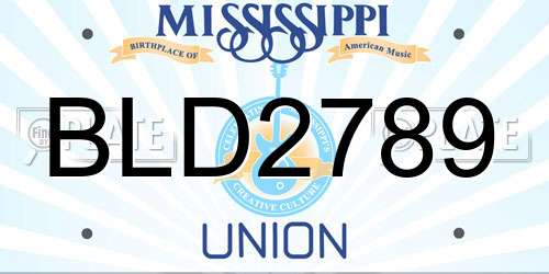 BLD2789 Mississippi License Plate