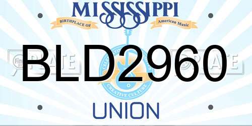 BLD2960 Mississippi License Plate