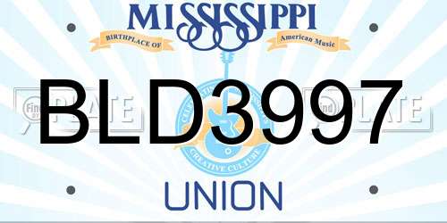 BLD3997 Mississippi License Plate