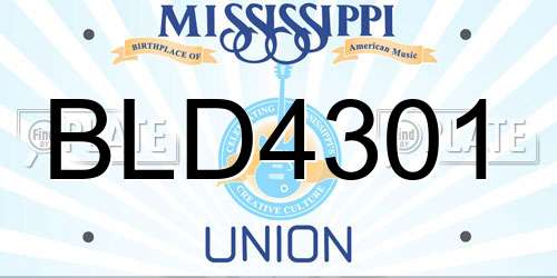 BLD4301 Mississippi License Plate