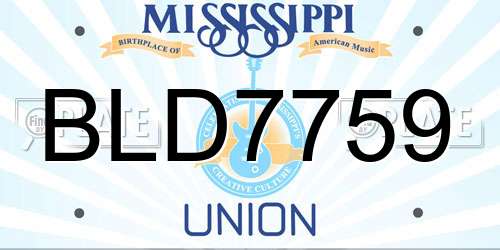 BLD7759 Mississippi License Plate