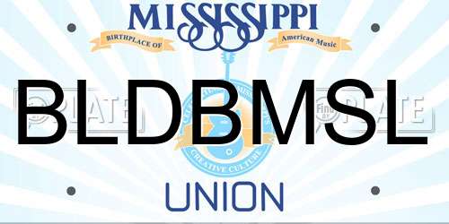 BLDBMSL Mississippi License Plate
