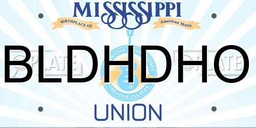 BLDHDHO Mississippi License Plate