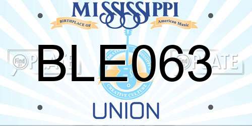 BLE063 Mississippi License Plate